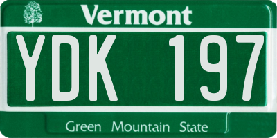 VT license plate YDK197