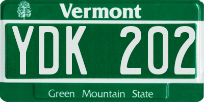 VT license plate YDK202