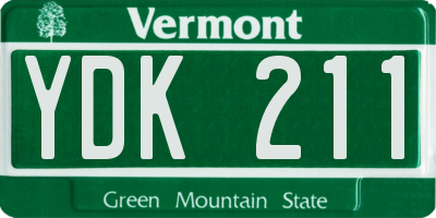 VT license plate YDK211