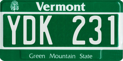 VT license plate YDK231