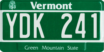 VT license plate YDK241