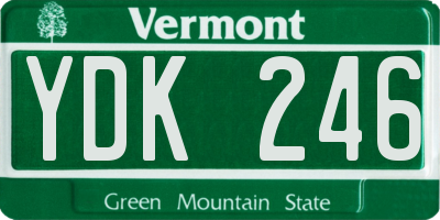 VT license plate YDK246