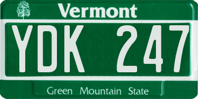 VT license plate YDK247