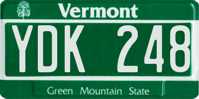 VT license plate YDK248