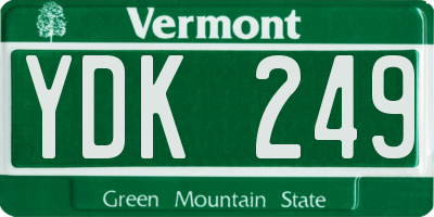 VT license plate YDK249