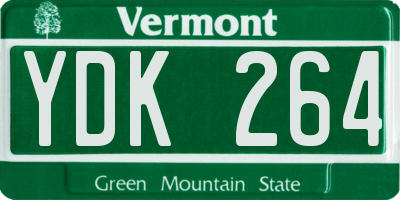 VT license plate YDK264
