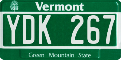 VT license plate YDK267