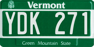 VT license plate YDK271