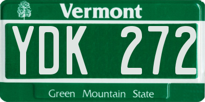 VT license plate YDK272
