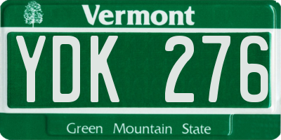 VT license plate YDK276