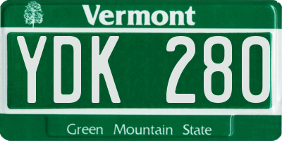 VT license plate YDK280