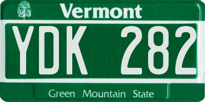 VT license plate YDK282
