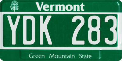 VT license plate YDK283