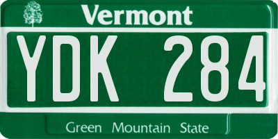 VT license plate YDK284