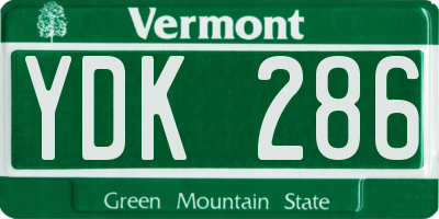 VT license plate YDK286