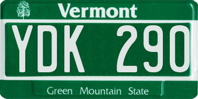 VT license plate YDK290