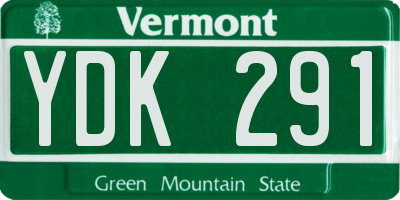 VT license plate YDK291