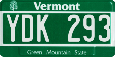VT license plate YDK293