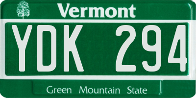VT license plate YDK294