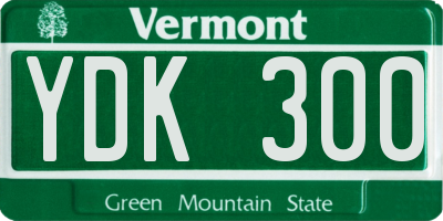 VT license plate YDK300