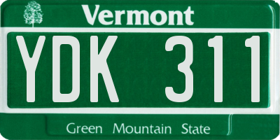 VT license plate YDK311