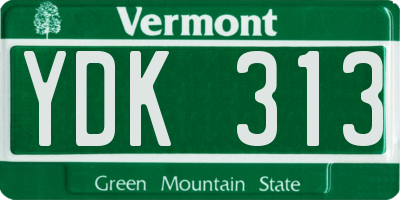 VT license plate YDK313