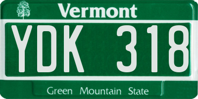 VT license plate YDK318