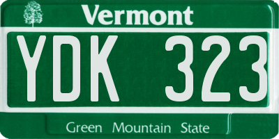 VT license plate YDK323