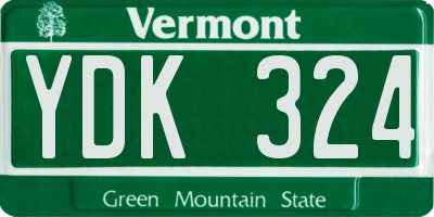 VT license plate YDK324
