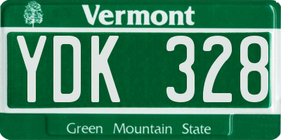 VT license plate YDK328
