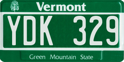 VT license plate YDK329