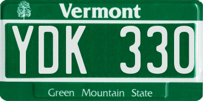 VT license plate YDK330