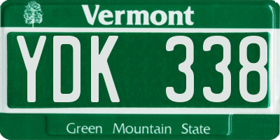 VT license plate YDK338