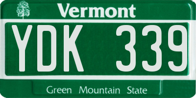 VT license plate YDK339