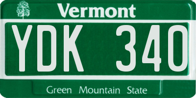 VT license plate YDK340