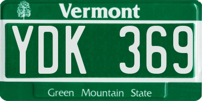 VT license plate YDK369