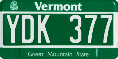 VT license plate YDK377
