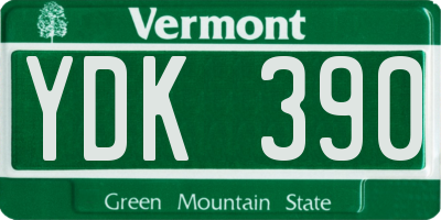 VT license plate YDK390