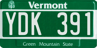 VT license plate YDK391