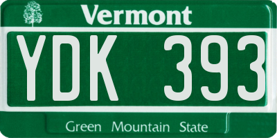 VT license plate YDK393