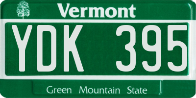 VT license plate YDK395