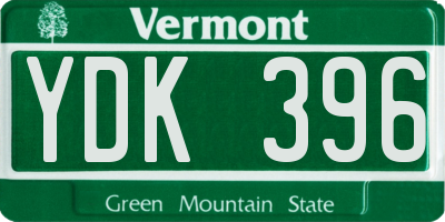VT license plate YDK396