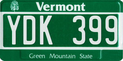 VT license plate YDK399