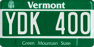 VT license plate YDK400