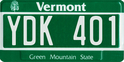 VT license plate YDK401