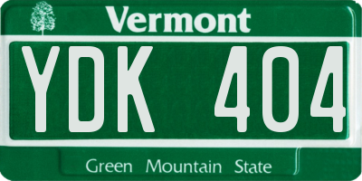 VT license plate YDK404