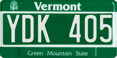 VT license plate YDK405