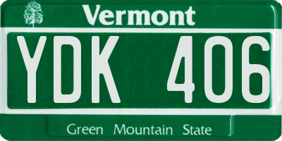 VT license plate YDK406
