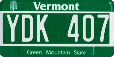 VT license plate YDK407