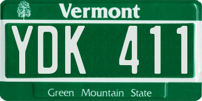 VT license plate YDK411